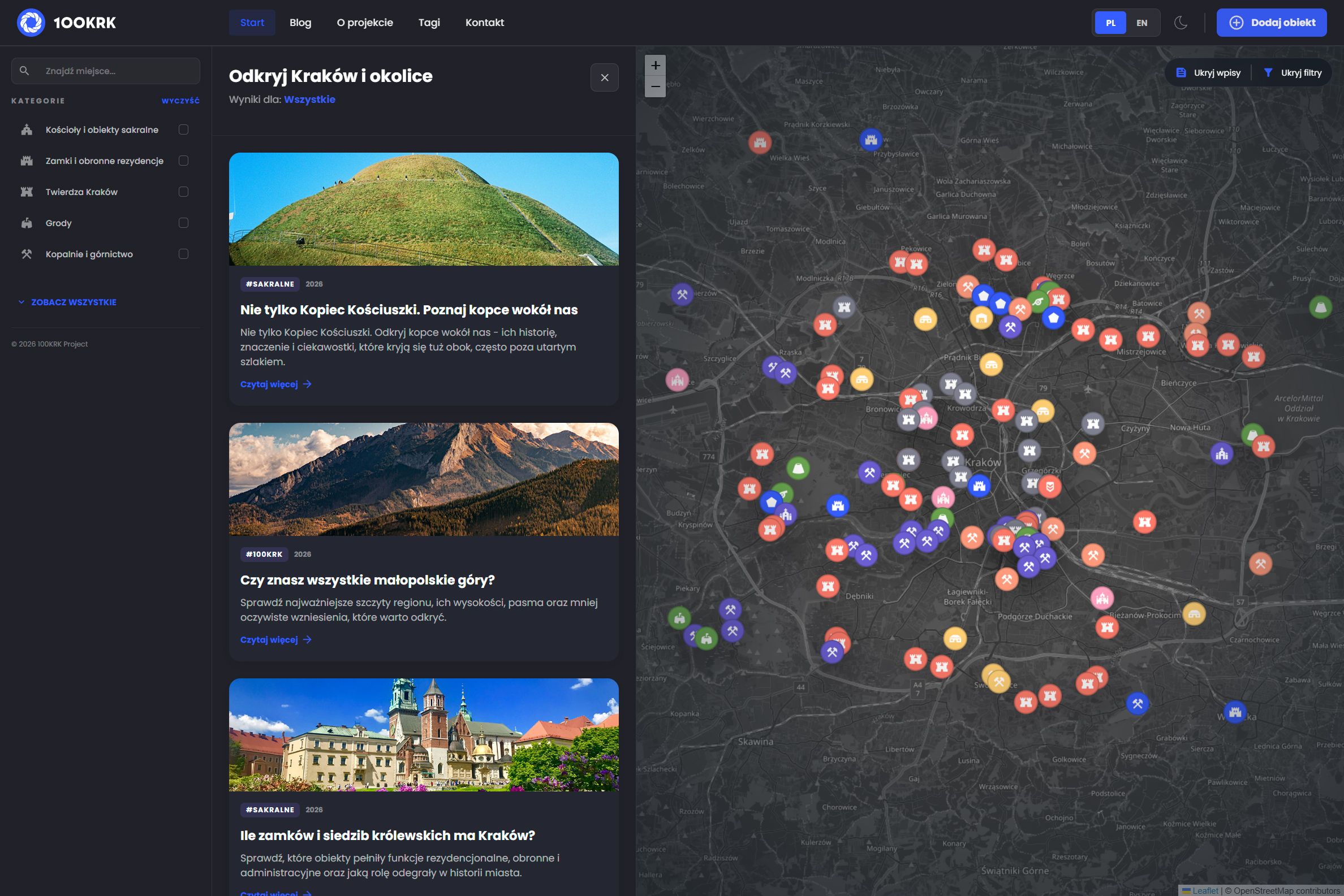 100KRK webapp layout